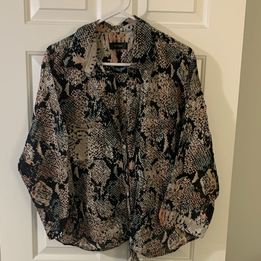 Karen Kane Multicolor Abstract Blouse